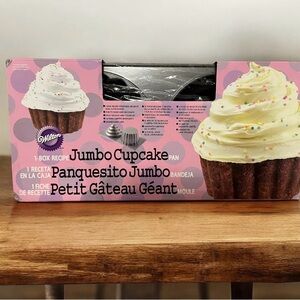 Cupcake Pan Cake Pan Non-Stick WILTON Jumbo 3D Giant Cupcakes Cup Cakes Recipe 1